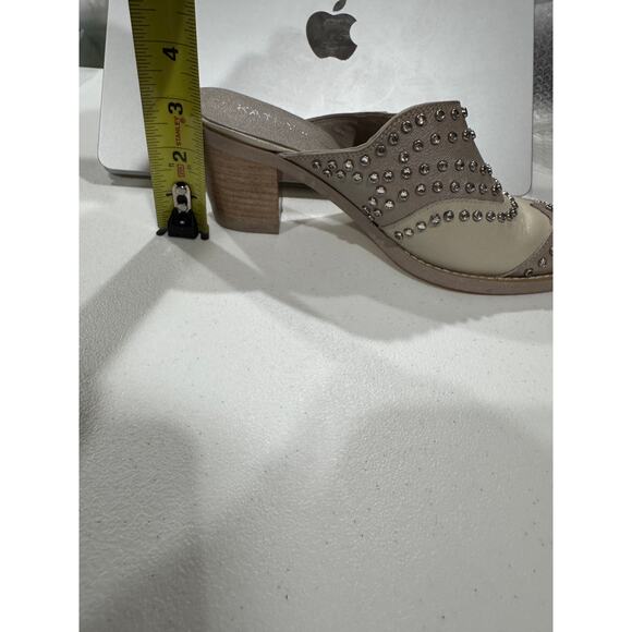 Studded Leather Pointed Toe Mules Size 7 - Picture 3 of 11